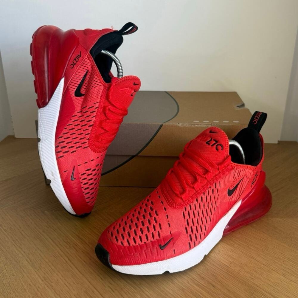 Nike Air Max 270 Red/White Kids Sneakers- SZ 6.5 Y- 8 W